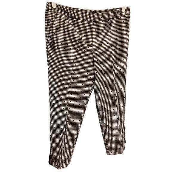 Talbots Womens Capri Pants Size 10P 10 Black White Bow Polka Dot Gingham Preppy - Picture 1 of 10